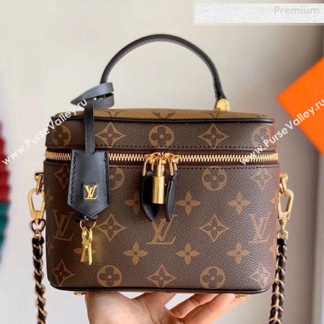 Louis Vuitton Nice BB Monogram Canvas Flap Toilet Top Handle Bag M42264 Coffee 2019 (KI-0010401)