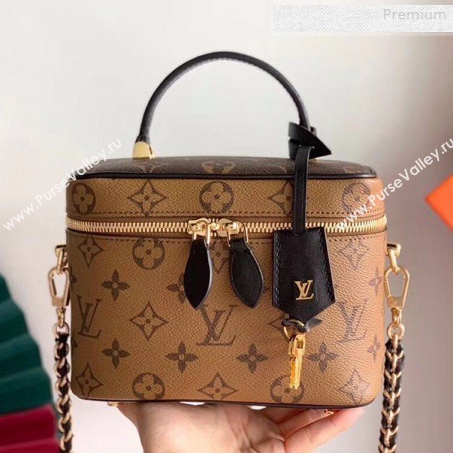 Louis Vuitton Nice BB Monogram Reverse Canvas Flap Toilet Top Handle Bag M42264 2019 (KI-0010402)