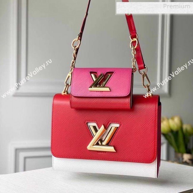 Louis Vuitton Twist MM and Twisty Wallet Epi Leather Bag Set M55683 Pink/Red/White 2019 (KI-0010405)