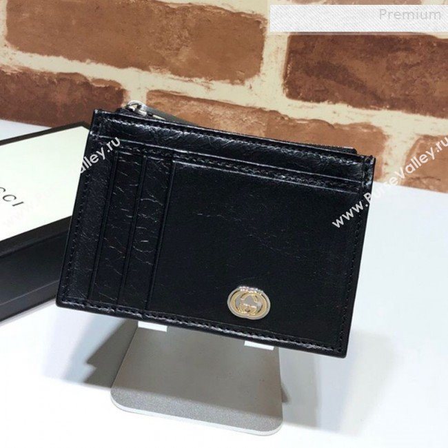 Gucci Soft Leather Card Case 597672 Black 2019 (DLH-0010409)