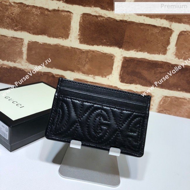 Gucci Quilted Leather Card Case 597628 Black 2019 (DLH-0010411)