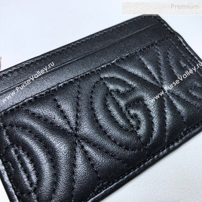 Gucci Quilted Leather Card Case 597628 Black 2019 (DLH-0010411)