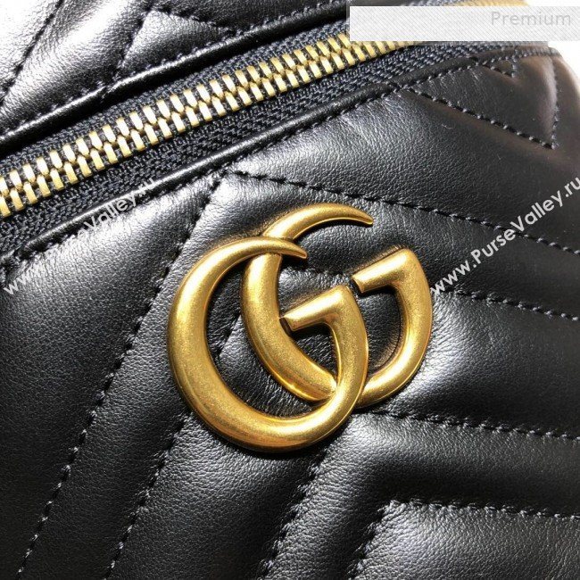 Gucci GG Marmont Leather Small Cosmetic Case 611004 Black 2019 (DLH-0010419)