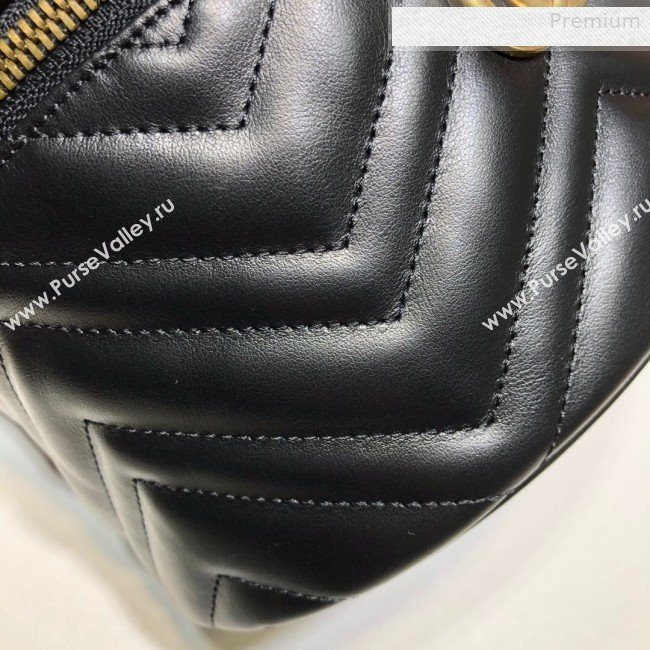 Gucci GG Marmont Leather Small Cosmetic Case 611004 Black 2019 (DLH-0010419)
