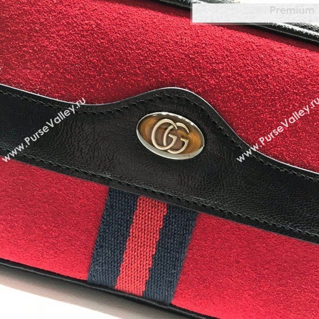 Gucci Suede Ophidia iPhone Case Belt Bag 519308 Red 2019 (DLH-0010415)