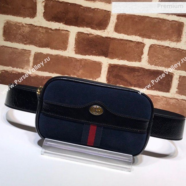 Gucci Suede Ophidia iPhone Case Belt Bag 519308 Blue 2019 (DLH-0010416)