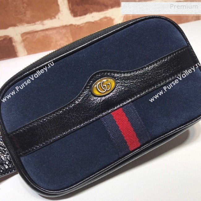 Gucci Suede Ophidia iPhone Case Belt Bag 519308 Blue 2019 (DLH-0010416)