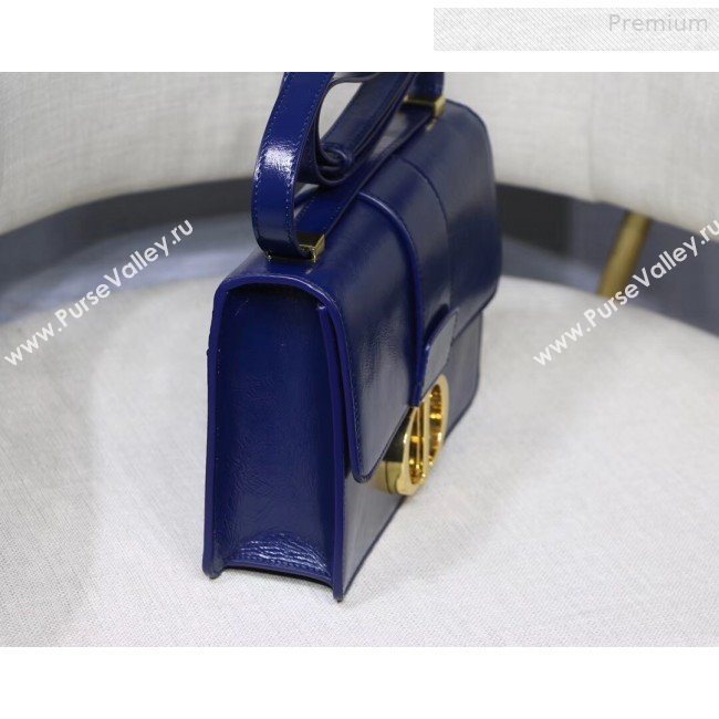 Dior 30 Montaigne Vintage Waxed Leather Flap Bag Midnight Blue 2019 (XXG-0010428)