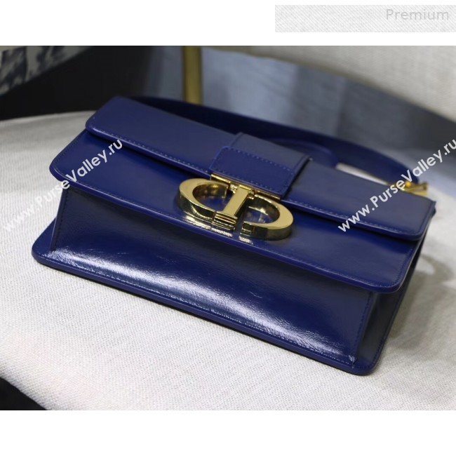 Dior 30 Montaigne Vintage Waxed Leather Flap Bag Midnight Blue 2019 (XXG-0010428)