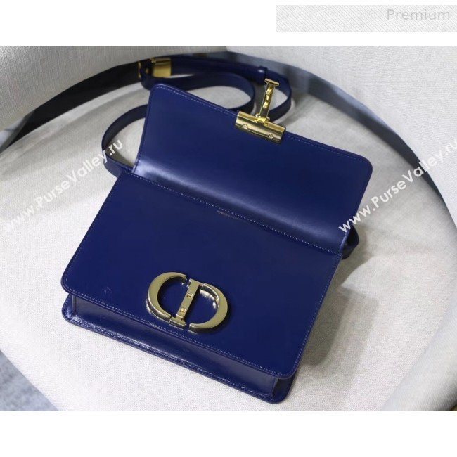 Dior 30 Montaigne Vintage Waxed Leather Flap Bag Midnight Blue 2019 (XXG-0010428)
