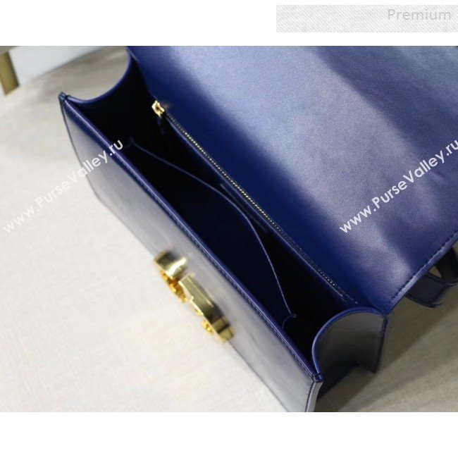 Dior 30 Montaigne Vintage Waxed Leather Flap Bag Midnight Blue 2019 (XXG-0010428)