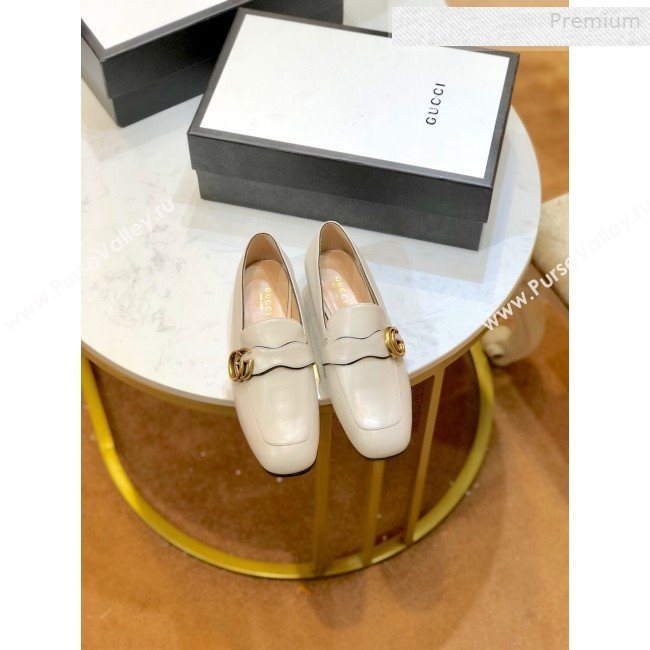 Gucci Leather Double G Loafer 602496 White 2020 (SY-0010601)