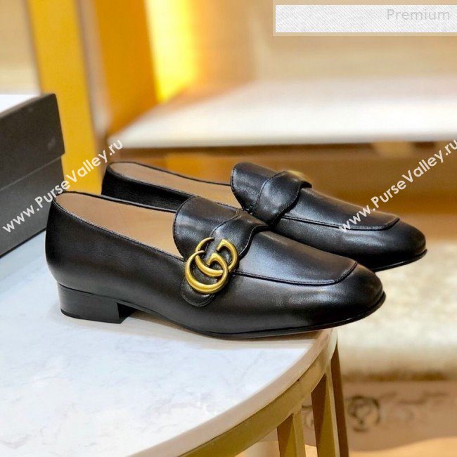 Gucci Leather Double G Loafer 602496 Black 2020 (SY-0010602)
