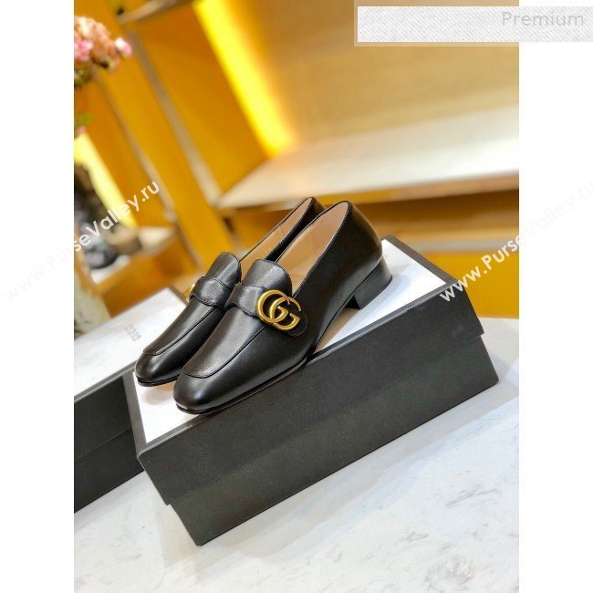 Gucci Leather Double G Loafer 602496 Black 2020 (SY-0010602)