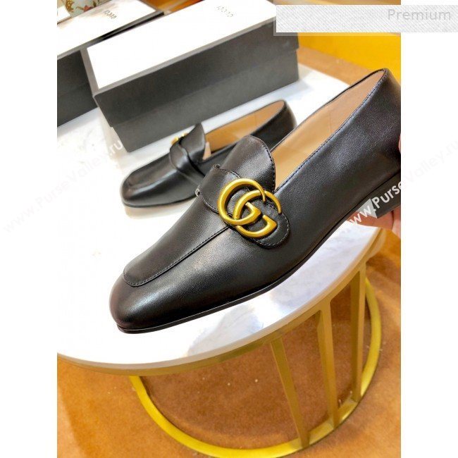 Gucci Leather Double G Loafer 602496 Black 2020 (SY-0010602)