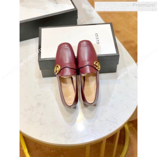 Gucci Leather Double G Loafer 602496 Burgundy 2020 (SY-0010603)