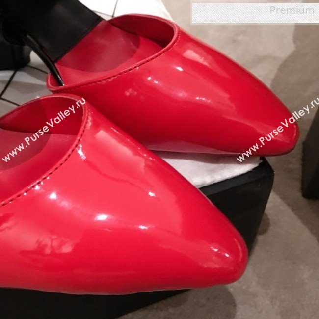 Chanel Patent Calfskin Mary Jane Open Ankle Short Boots G35431 Red/Black 2020 (KL-0010607)