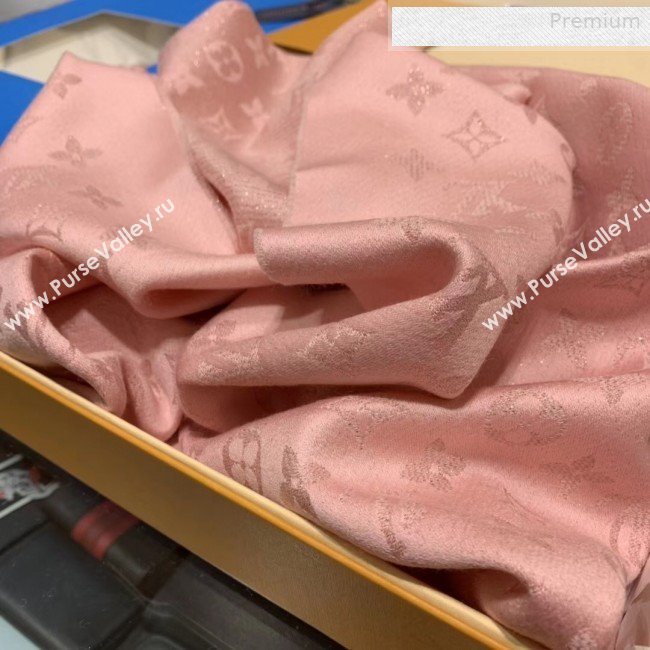 Louis Vuitton LV Timeless Monogram Cashmere Scarf 47x200cm Pink 2019 (WNS-0010616)