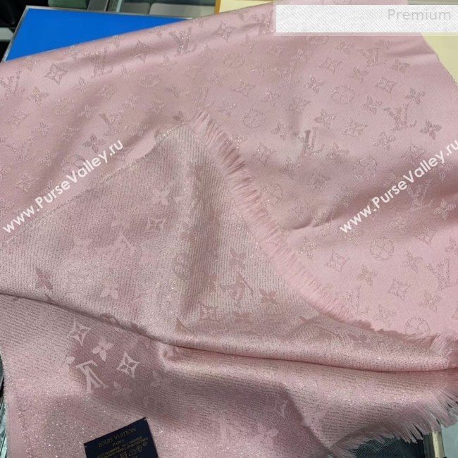 Louis Vuitton LV Timeless Monogram Cashmere Scarf 47x200cm Pink 2019 (WNS-0010616)