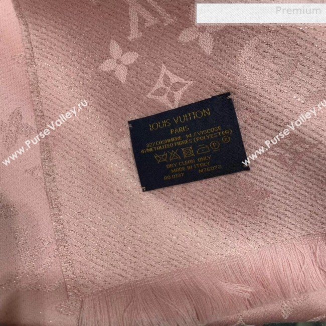 Louis Vuitton LV Timeless Monogram Cashmere Scarf 47x200cm Pink 2019 (WNS-0010616)