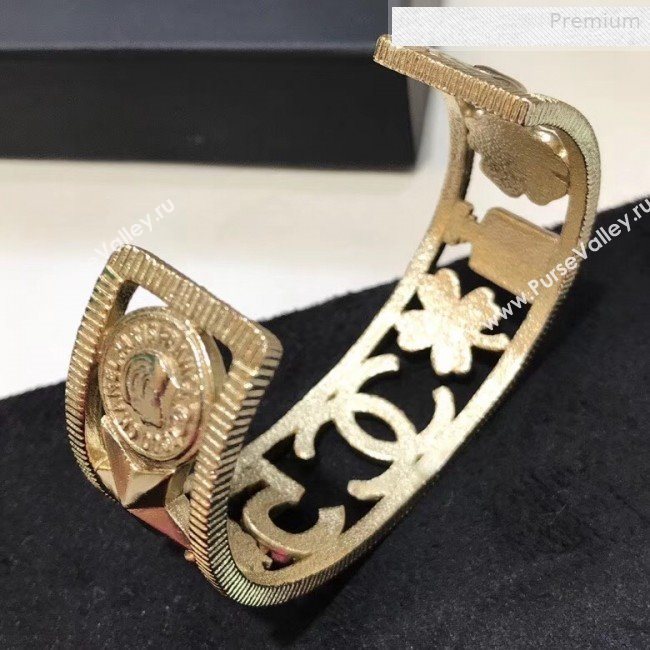 Chanel CC 5 Cuff Bracelet AB2925 Gold 2019 (YF-0010620)