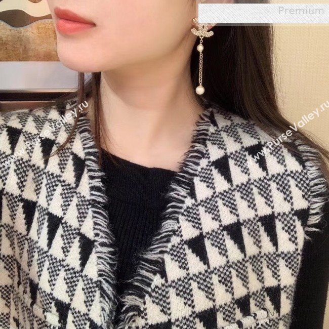 Chanel Pearl CC Chain Earrings 2019 (YF-0010622)