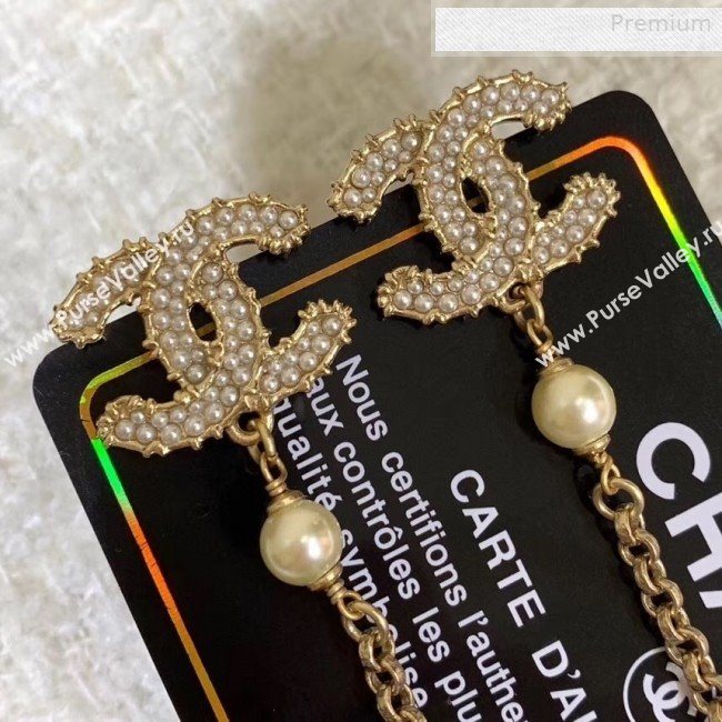 Chanel Pearl CC Chain Earrings 2019 (YF-0010622)