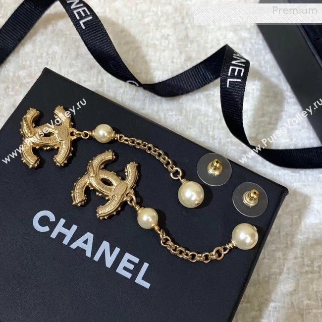 Chanel Pearl CC Chain Earrings 2019 (YF-0010622)