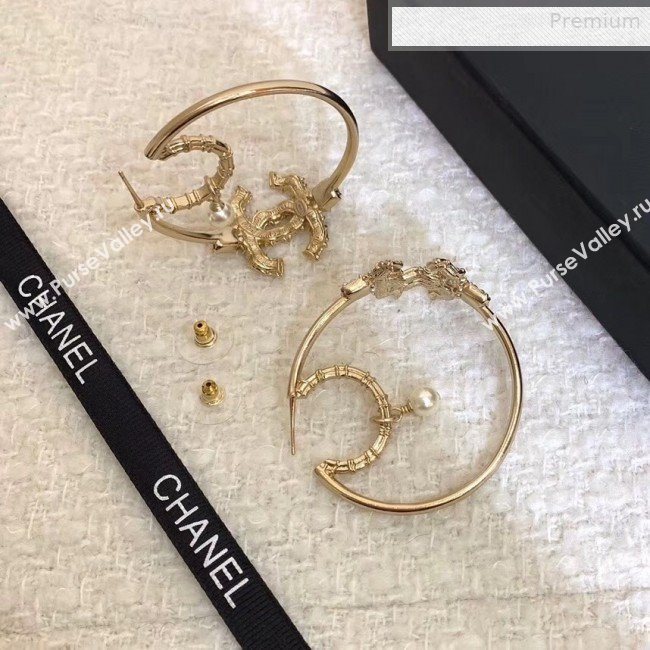 Chanel Crystal CC Pearl Hoop Earring 2019 (YF-0010623)