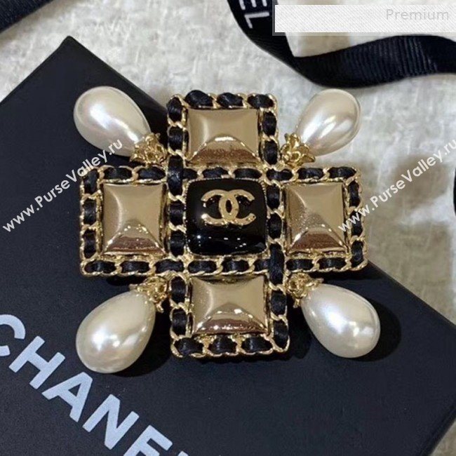 Chanel Chain Leather Square Brooch AB2973 2019 (YF-0010624)