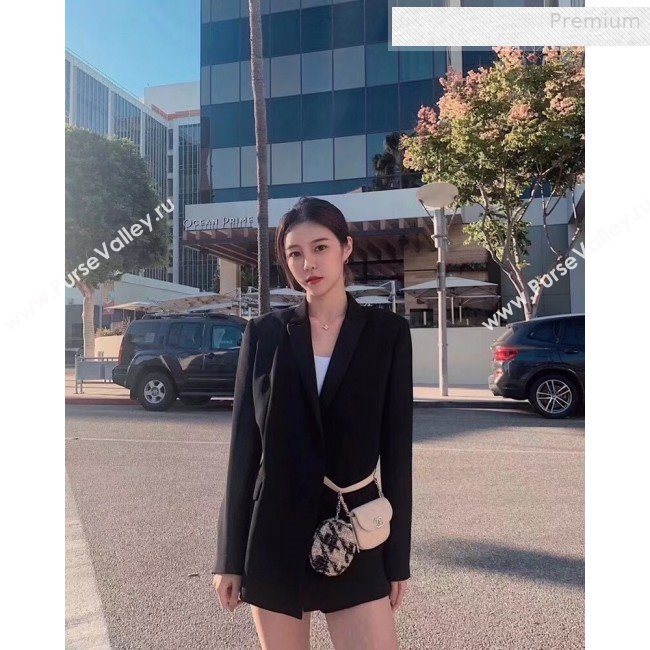 Chanel Quilted Lambskin Waist/Belt and Coin Purse AP0743 Black/White 2020 (XING-0010704)