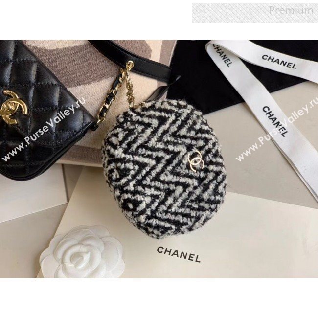 Chanel Quilted Lambskin Waist/Belt and Coin Purse AP0743 Black/White 2020 (XING-0010704)