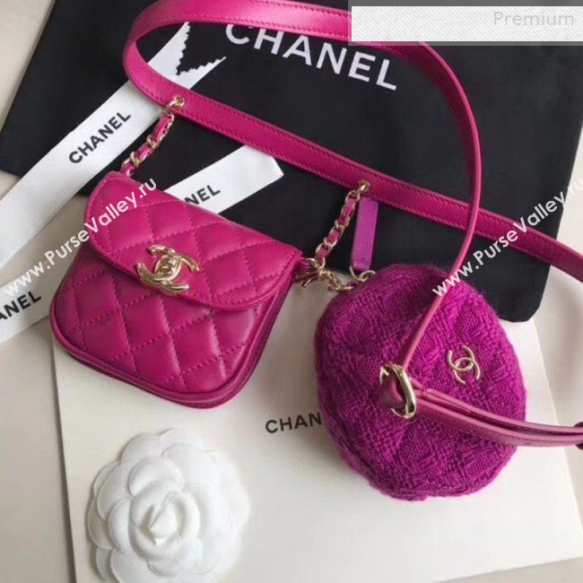 Chanel Quilted Lambskin Waist/Belt and Coin Purse AP0743 Fuchsia 2020 (XING-0010703)