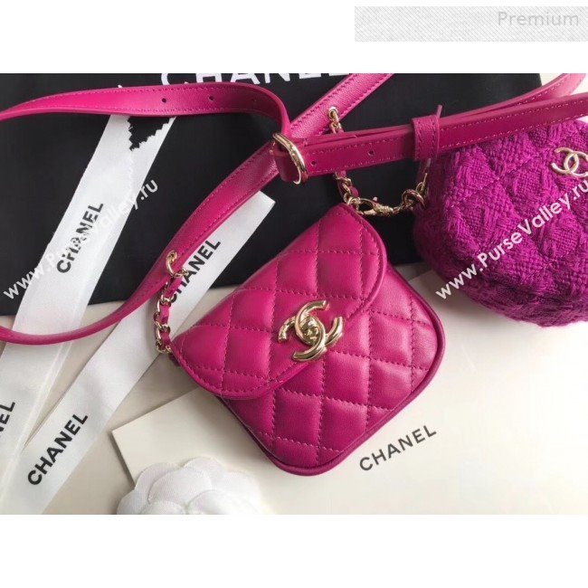 Chanel Quilted Lambskin Waist/Belt and Coin Purse AP0743 Fuchsia 2020 (XING-0010703)