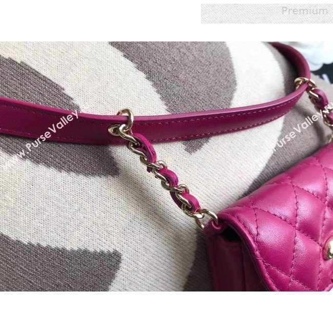 Chanel Quilted Lambskin Waist/Belt and Coin Purse AP0743 Fuchsia 2020 (XING-0010703)