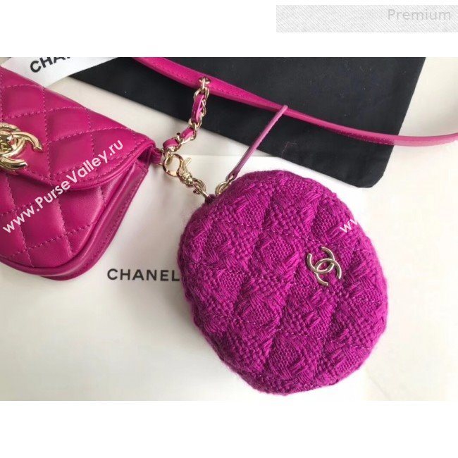 Chanel Quilted Lambskin Waist/Belt and Coin Purse AP0743 Fuchsia 2020 (XING-0010703)