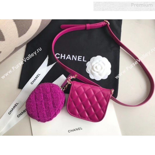 Chanel Quilted Lambskin Waist/Belt and Coin Purse AP0743 Fuchsia 2020 (XING-0010703)