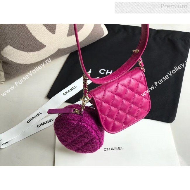 Chanel Quilted Lambskin Waist/Belt and Coin Purse AP0743 Fuchsia 2020 (XING-0010703)