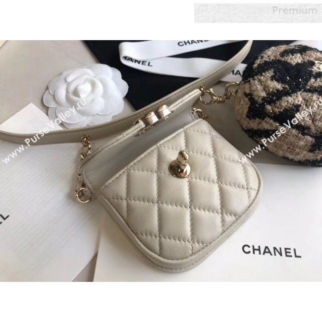 Chanel Quilted Lambskin Waist/Belt and Coin Purse AP0743 White/Beige 2020 (XING-0010702)