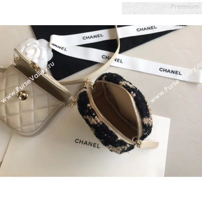Chanel Quilted Lambskin Waist/Belt and Coin Purse AP0743 White/Beige 2020 (XING-0010702)