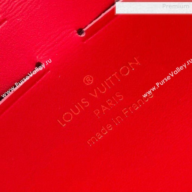 Louis Vuitton Croisette Damier Ebene Canvas Chain Wallet N60288 Red 2019 (KI-0010706)