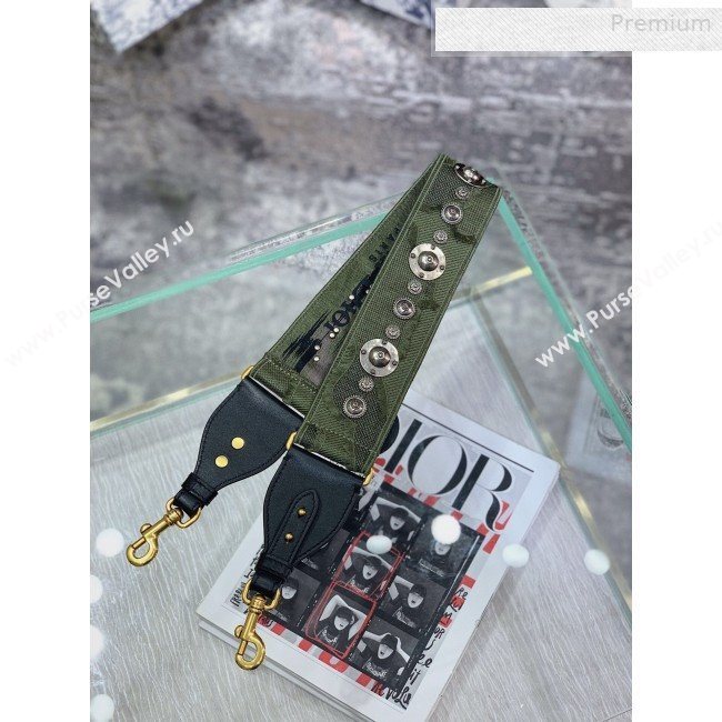 Dior Green Camouflage Fully Embroidered Canvas Shoudler Strap 2019 (BF-0010239)