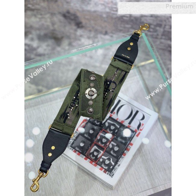 Dior Green Camouflage Fully Embroidered Canvas Shoudler Strap 2019 (BF-0010239)