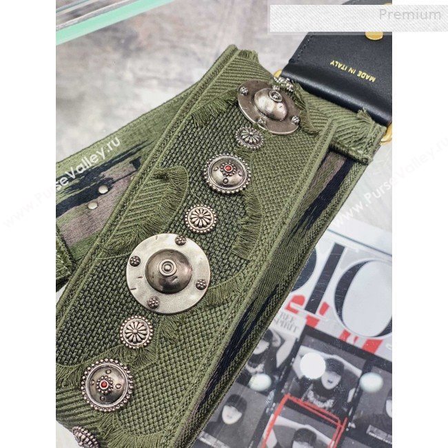 Dior Green Camouflage Fully Embroidered Canvas Shoudler Strap 2019 (BF-0010239)