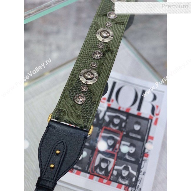 Dior Green Camouflage Fully Embroidered Canvas Shoudler Strap 2019 (BF-0010239)