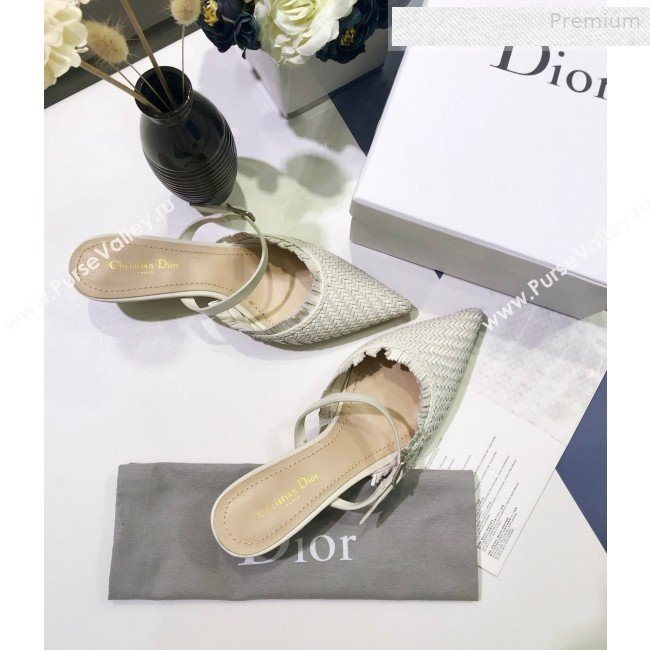 Dior JAdior Teddy-D Fringe Mules in Braided Lambskin White 2020 (JC-0010301)