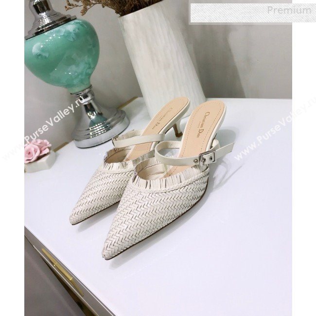 Dior JAdior Teddy-D Fringe Mules in Braided Lambskin White 2020 (JC-0010301)