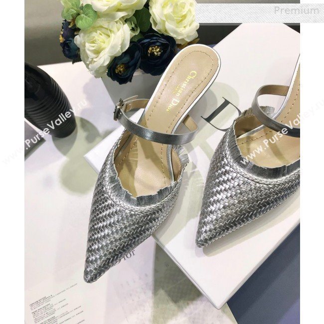 Dior JAdior Teddy-D Fringe Mules in Braided Lambskin Silver 2020 (JC-0010302)