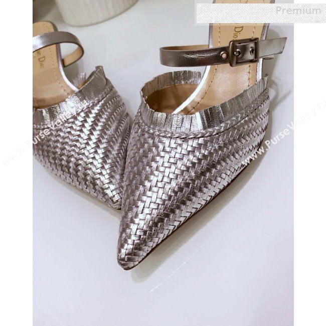 Dior JAdior Teddy-D Fringe Mules in Braided Lambskin Silver 2020 (JC-0010302)