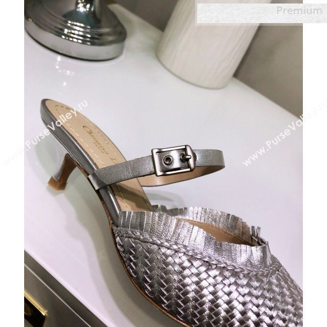 Dior JAdior Teddy-D Fringe Mules in Braided Lambskin Silver 2020 (JC-0010302)